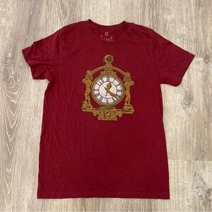 Steel City - Pittsburgh Clock Statues - Maroon T Shirt Medium
